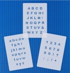 Extra kleine Schrift- und Zahlen-Schablonen für Scrapbooking und Grusskarten