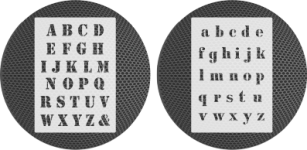 Schablonenschrift QBIX Schablonen Buchstaben set Briefhöhe 5cm Swash Briefschablonen