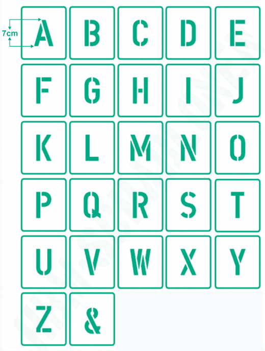 Einzel - Schablonen Buchstaben 7cm hoch ● Alphabet ● Druckbuchstaben