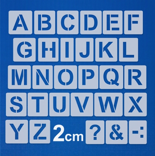 Gotische Buchstaben 2cm hoch Schrift-Schablonen-Set Nr.04 / 30 einzelne Schablonen