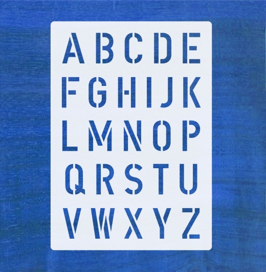 Schrift-Schablone Druck-Buchstaben ● 4cm hoch Alphabet groß Nr.35