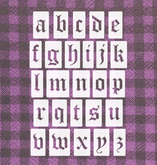 Einzel - Schablonen Buchstaben ● kleines Alphabet alte Schrift passend zu großes Alphabet Nr.30 7cm