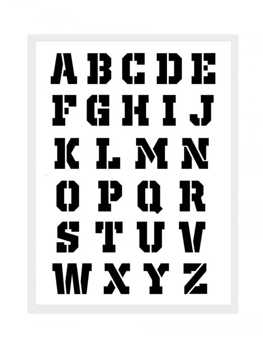 Schrift-Schablone Buchstaben ● ca. 3,5cm hoch Nr.36 großes Alphabet