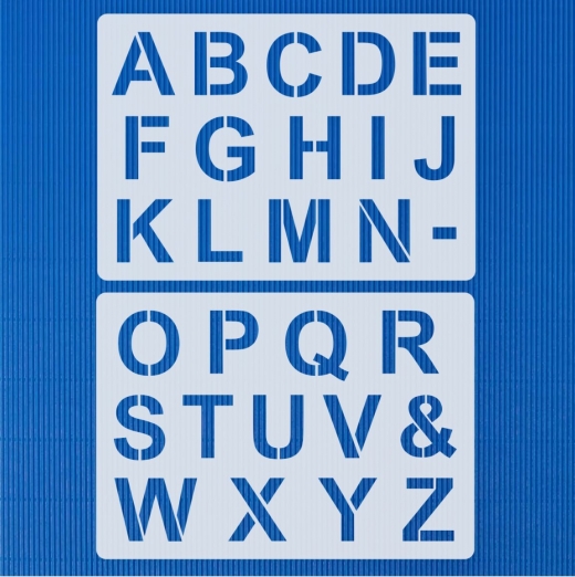 Schrift-Schablone Druck-Buchstaben ● 5cm hoch Alphabet groß Nr.4