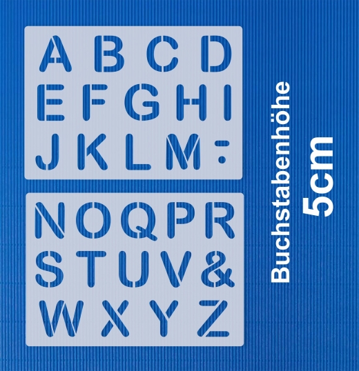 Druck- Buchstaben ● 5cm hoch ● Alphabet groß Nr.2 ● Schrift-Schablone
