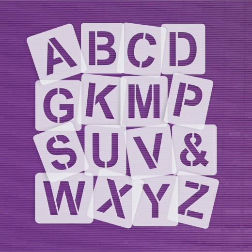 Buchstaben 4cm hoch Schrift-Schablonen-Set Nr.4 ● 30 einzelne Schablonen