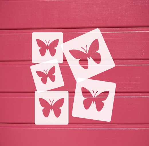 Schablonen Set ● 5 einzelne Schmetterlinge ● 2cm, 3cm, 4cm, 5cm und 6cm groß