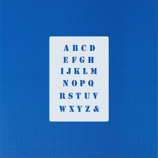 Schrift-Schablone Nr.05 großes Alphabet ca. 1cm hoch ● ABC Druckbuchstaben