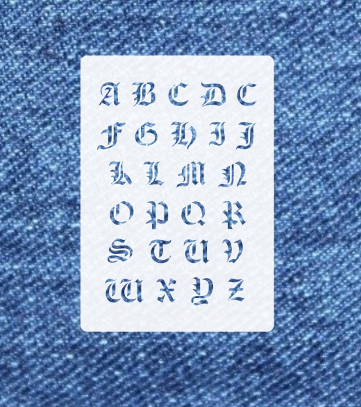 Alte Schrift ca. 1,2-1,5cm hoch ●  Buchstaben-Schablone großes Alphabet Nr.30 ABC