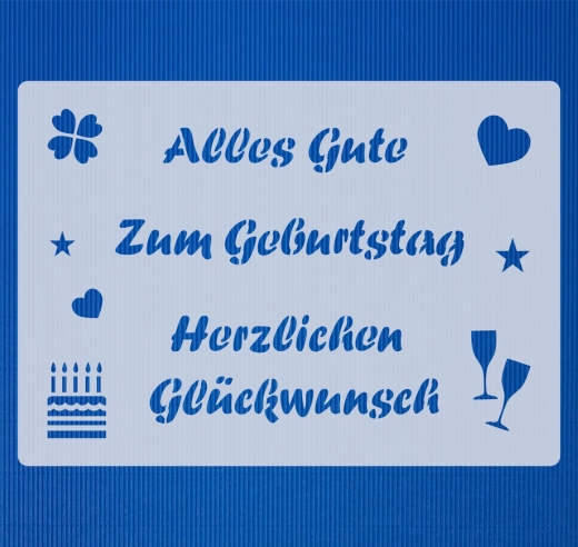 Schablone Schriftzüge ● Alles Gute ● Zum Geburtstag ● Herzlichen Glückwunsch