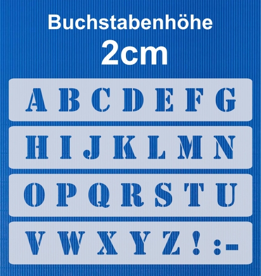 Alphabet 2cm hoch Schablone Nr.05