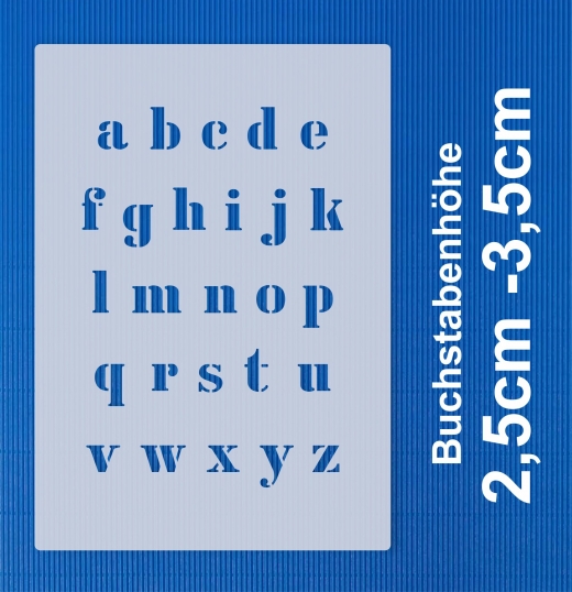 Schrift-Schablone Druckbuchstaben klein ● Alphabet Nr.5