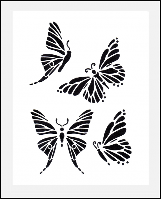 Schmetterlinge ●  Motiv-Schablone