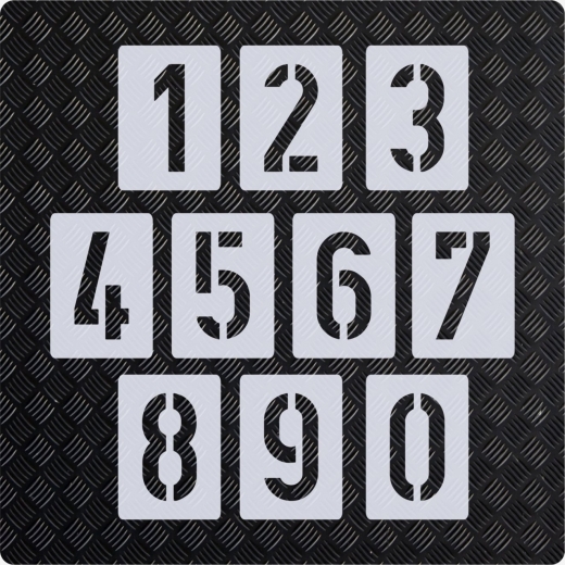 Zahlen 6cm hoch ● Zahlen-Schablonen-Set Nr.35 ● 10 einzelne Schablonen