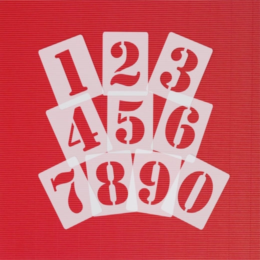 Zahlen 5cm hoch ● Zahlen-Schablonen-Set Nr.5 ● 10 einzelne Schablonen