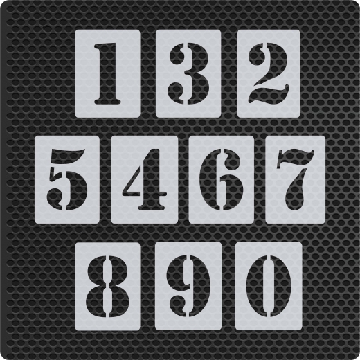 Zahlen 15cm hoch 0-9 ● Zahlen-Schablonen-Set Nr.5 ● 10 einzelne Schablonen