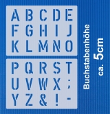 Schrift-Schablone Druck-Buchstaben 5cm Alphabet groß Nr.35
