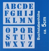 Schrift-Schablone Druck-Buchstaben ● 5cm hoch Alphabet groß Nr.5