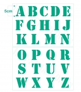 Schrift-Schablone Druck-Buchstaben ● 5cm hoch Alphabet groß Nr.5