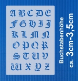 Schrift-Schablone gotische Buchstaben groß ●  ca. 3,5cm Alphabet Nr.30