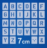 Buchstaben 7cm hoch ● Schrift-Schablonen-Set Nr.35 ● 30 einzelne Schablonen