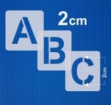 Buchstaben 2cm hoch Schrift-Schablonen-Set Nr.04 / 30 einzelne Schablonen