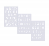 3er Schablonen Set Nr.25 ● Höhe ca. 3,5cm - 4cm Druckbuchstaben groß, klein und Zahlen
