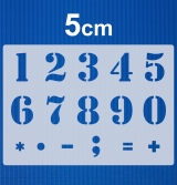 Zahlenschablone Nr.5 ● Zahlen 1-0 und Sonderzeichen ca. 5cm