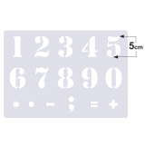 Zahlenschablone Nr.5 ● Zahlen 1-0 und Sonderzeichen ca. 5cm