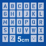 Buchstaben 5cm hoch ● Schrift-Schablonen-Set Nr.35 ● 30 einzelne Schablonen