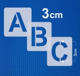 Buchstaben 3cm hoch Schrift-Schablonen-Set Nr.04/ 30 einzelne Schablonen