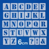Buchstaben 6cm hoch ● Schrift-Schablonen-Set Nr.5 ● 30 einzelne Schablonen