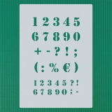 3er Schablonen Set Nr.5 - Höhe ca. 3cm Druckbuchstaben und Zahlen
