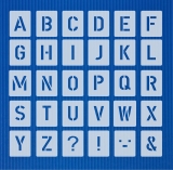 Schablonen-Set Buchstaben Nr.35 ● ab 8,95 EUR ● 30 einzelne Schablonen ● in vielen Größen