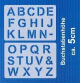 Schrift-Schablone Druck-Buchstaben ● 5cm hoch Alphabet groß Nr.4