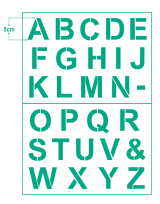 Schrift-Schablone Druck-Buchstaben ● 5cm hoch Alphabet groß Nr.4