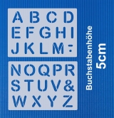 Druck- Buchstaben ● 5cm hoch ● Alphabet groß Nr.2 ● Schrift-Schablone