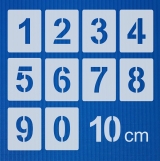 Zahlen 0-9 ● 10cm hoch ● Zahlen-Schablonen-Set Nr.4 ●10 einzelne Schablonen