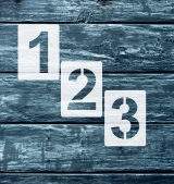 Zahlen 0-9 ● 10cm hoch ● Zahlen-Schablonen-Set Nr.4 ●10 einzelne Schablonen