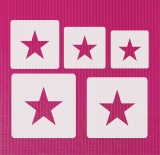Schablone Sterne Motiv-Schablone | Set ● 5 einzelne Sterne ● 6cm, 7cm, 8cm, 9cm und 10cm groß