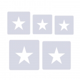 Schablone Sterne Motiv-Schablone | Set ● 5 einzelne Sterne ● 6cm, 7cm, 8cm, 9cm und 10cm groß