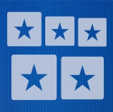 Schablone Sterne ● 1cm, 2cm, 3cm, 4cm und 5cm groß | Schablonen Set 5-teilig