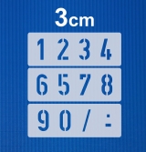 Zahlen 0-9 ca. 3cm hoch Zahlen-Schablone Nr.35
