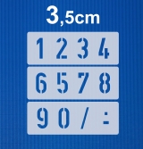 Zahlen 0-9 ca. 3,5cm hoch Zahlen-Schablone Nr.35