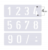 Zahlen 0-9 ca. 4cm hoch Zahlen-Schablone Nr.35