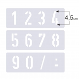 Zahlen 0-9 ca. 4,5cm hoch Zahlen-Schablone Nr.35