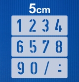 Zahlen 0-9 ca. 5cm hoch Zahlen-Schablone Nr.35