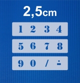 Zahlen 0-9 ca. 2,5cm hoch Zahlen-Schablone Nr.5