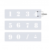 Zahlen 0-9 ca. 2,5cm hoch Zahlen-Schablone Nr.5