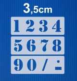 Zahlen 0-9 ca. 3,5cm hoch Zahlen-Schablone Nr.5